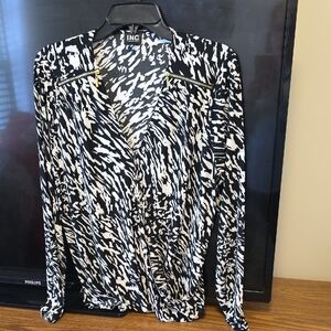INC International Concepts Women's Zebra Print Blouse